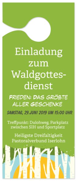 Einladung 6. Waldgottesdienst_Türanhänger